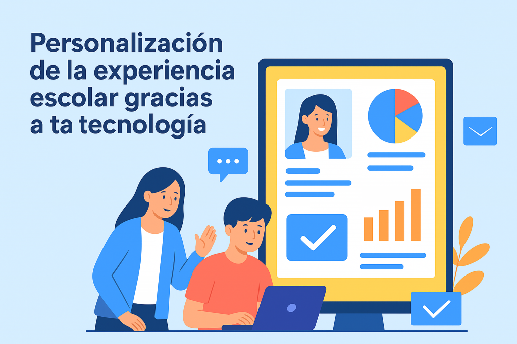 Ilustración sobre personalización de la experiencia escolar mediante tecnología educativa