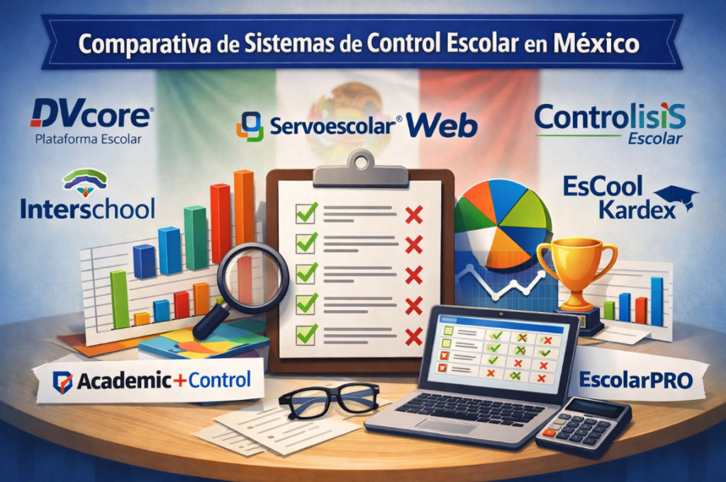 Comparativa de sistemas de control escolar en México