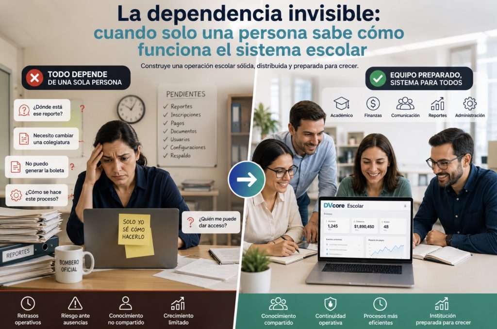 La dependencia invisible: cuando solo una persona sabe cómo funciona el sistema escolar