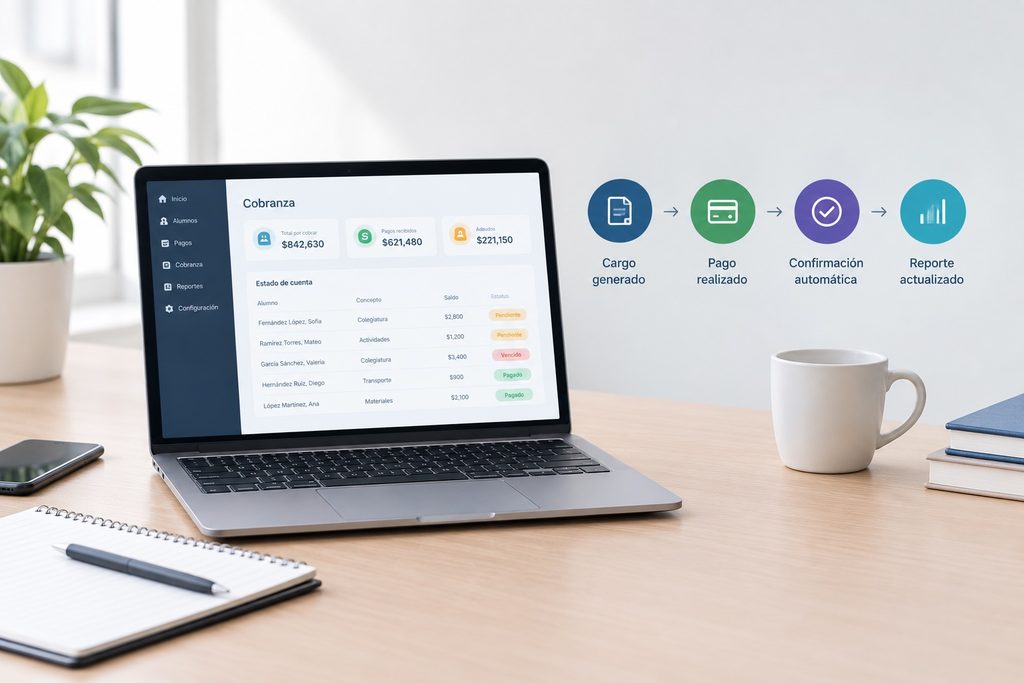 Automatización de la cobranza escolar y control de pagos en una plataforma escolar